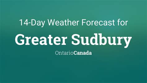 30 day weather forecast sudbury ontario.